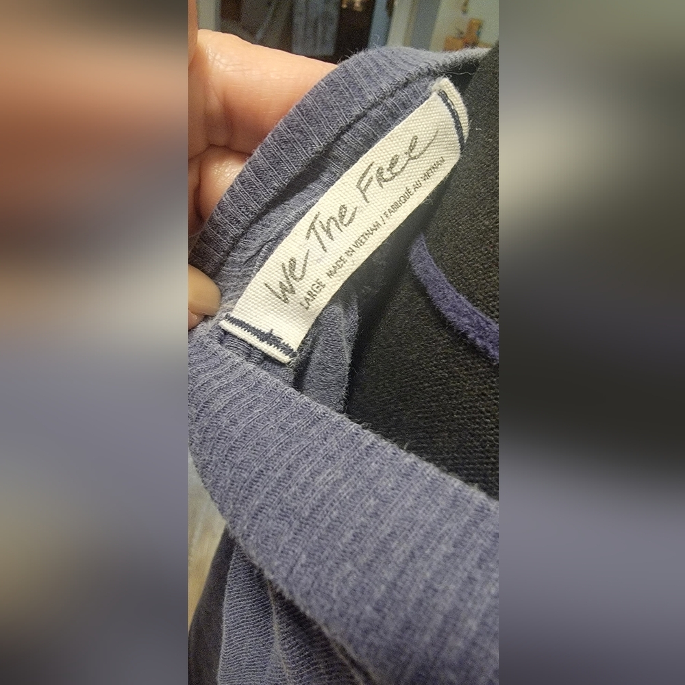 We The Free V-Neck Blouse - Deep Blue - Picture 2 of 9